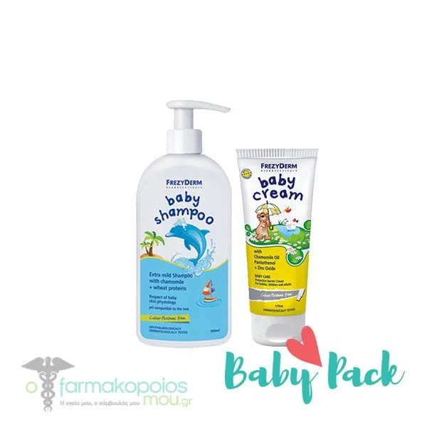 Frezyderm Baby Pack with Baby Cream Nappy Rash Cream, 175ml & Baby Shampoo, 300ml