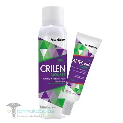 Frezyderm Insect Repellent Pack with Crilen Mousse Hydrating & Protective Foam, 150ml & After Nip Gel, 30ml, 1set