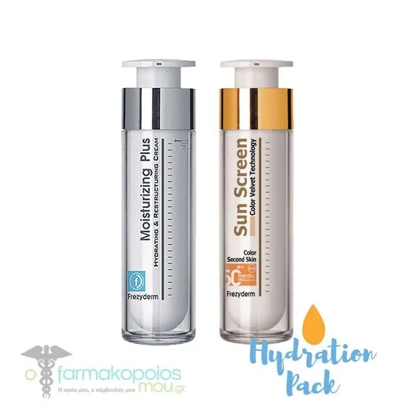 Frezyderm Hydration Pack with Sun Screen Colour Velvet Face Cream SPF50+, 50ml & Moisturizing Plus Cream 30+, 50ml