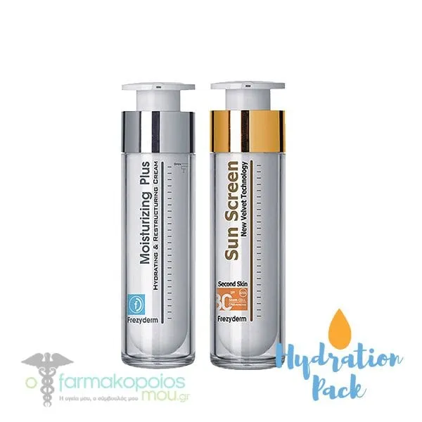 Frezyderm Hydration Pack with Sun Screen Velvet Face Cream SPF30, 50ml & Moisturizing Plus Cream 30+, 50ml