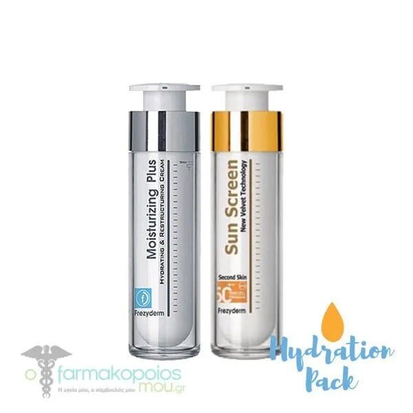Frezyderm Hydration Pack with Sun Screen Velvet Face Cream SPF50+, 50ml & Moisturizing Plus Cream 30+, 50ml
