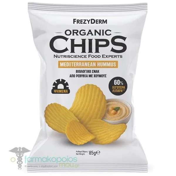 Frezyderm Organic Chips Mediterranean Hummus Βιολογικό Σνακ από Ρεβύθια, 85g