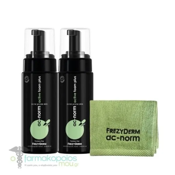 Frezyderm Promo Ac-Norm Active Foam Plus, 2x150ml & Free Face Towel, 1set