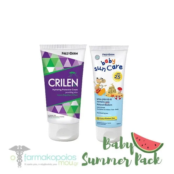Frezyderm Baby Summer Pack with Baby Sun Care SPF25, 100ml & Crilen Hydrating Protective Cream, 125ml