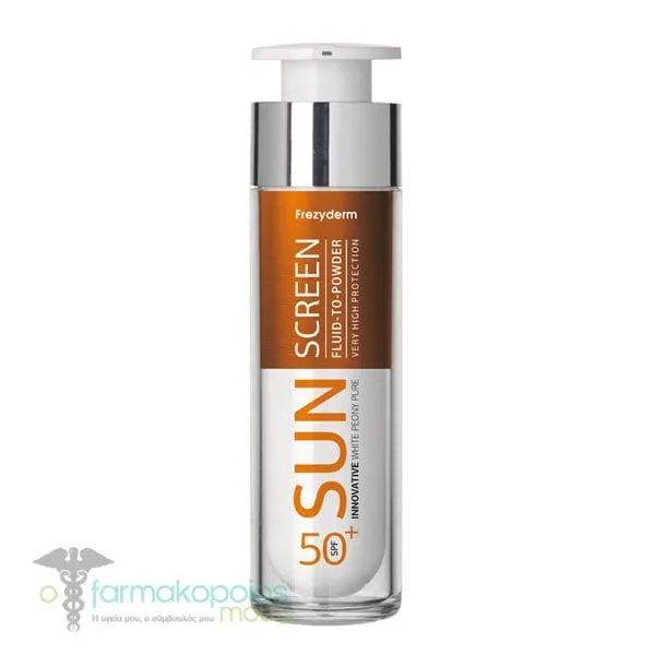 Frezyderm Sun Screen Fluid-To-Powder for Face SPF50+, 50ml