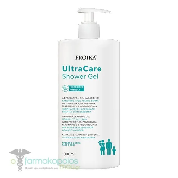 Froika UltraCare Shower Gel Face & Body for Normal to Oily Skin, 1000ml