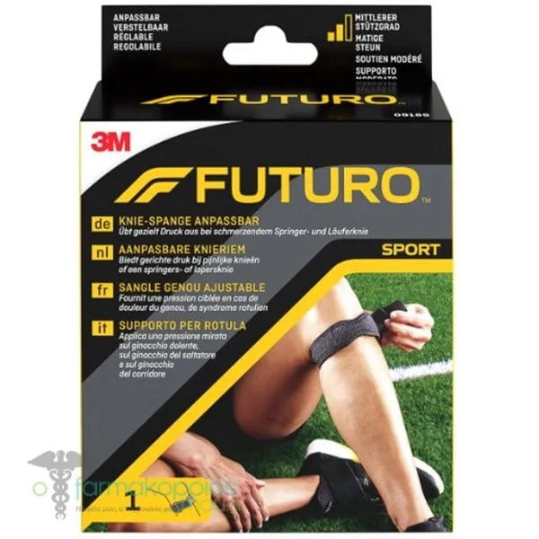 Futuro Sport Ρυθμιζόμενη Επιγονατίδα Σταθεροποίησης One Size Μαύρο, 1τεμ