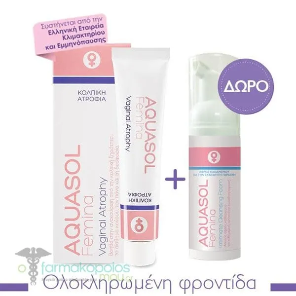 Galenica Promo Aquasol Femina Vaginal Atrophy, 30ml & Free Aquasol Femina Intimate Cleansing Foam, 40ml, 1set