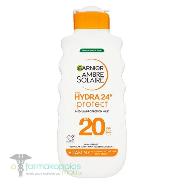Garnier Ambre Solaire Hydra24h Protect Body Sunscreen Lotion SPF20, 175ml