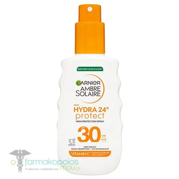 Garnier Ambre Solaire Hydra24h Protect Spray Sunscreen for Body SPF30, 150ml