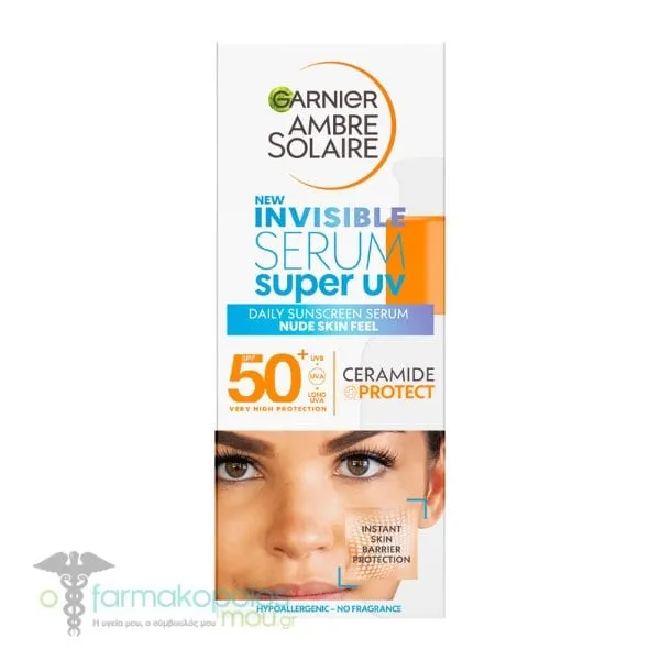 Garnier Ambre Solaire Invisible Serum Super UV Αντηλιακός Ορός Προσώπου SPF50+, 30ml