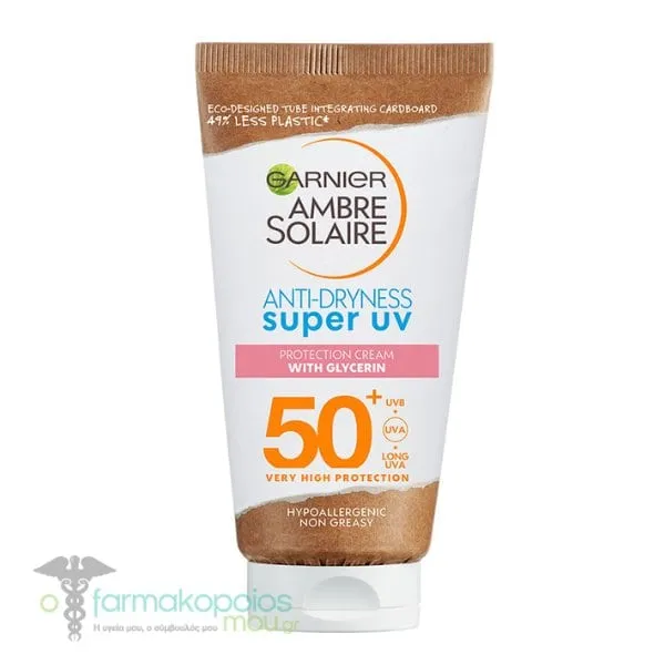 Garnier Ambre Solaire Αnti-Dryness Super UV Protection Cream SPF50+, 50ml