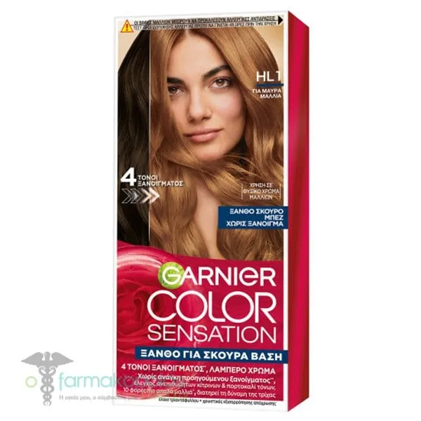 Garnier Color Sensation HL1 Permanent Hair Color Dark Blonde for Dark Base, 40ml