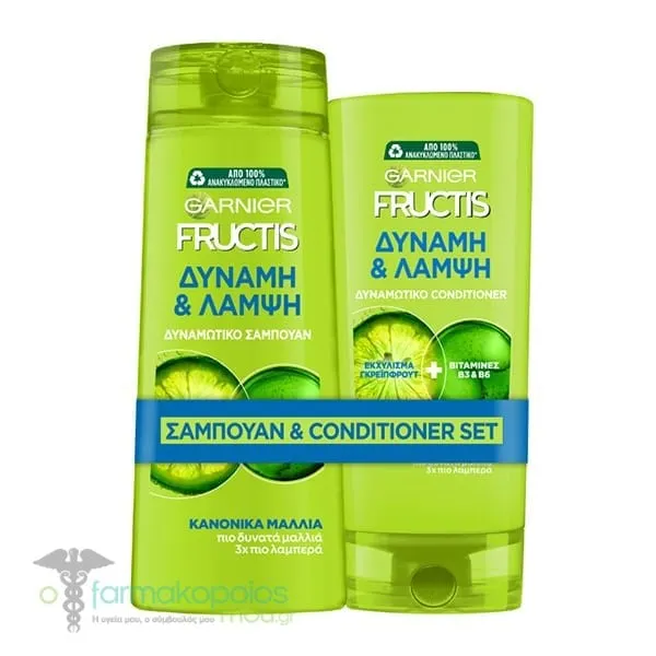 Garnier Fructis Promo with Strengthening Shampoo, 400ml & Conditioner, 200ml