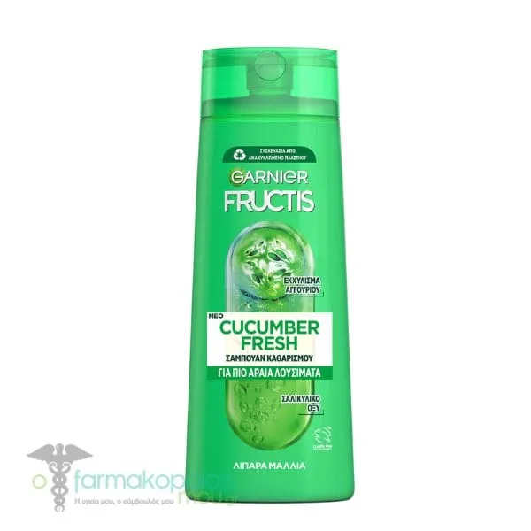 Garnier Fructis Cucumber Fresh Shampoo for Oily Hair, 400ml