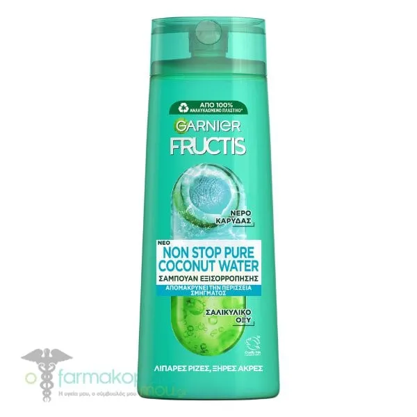 Garnier Fructis Non Stop Pure Coconut Water Shampoo, 400ml