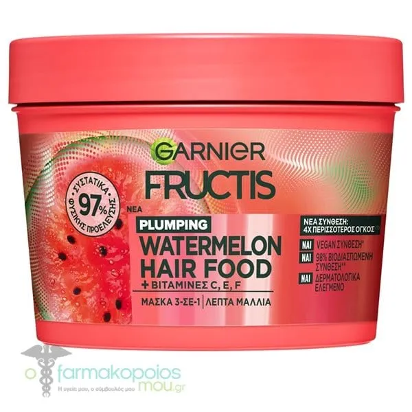 Garnier Fructis Plumping Watermelon Hair Food Mask 3in1, 400ml
