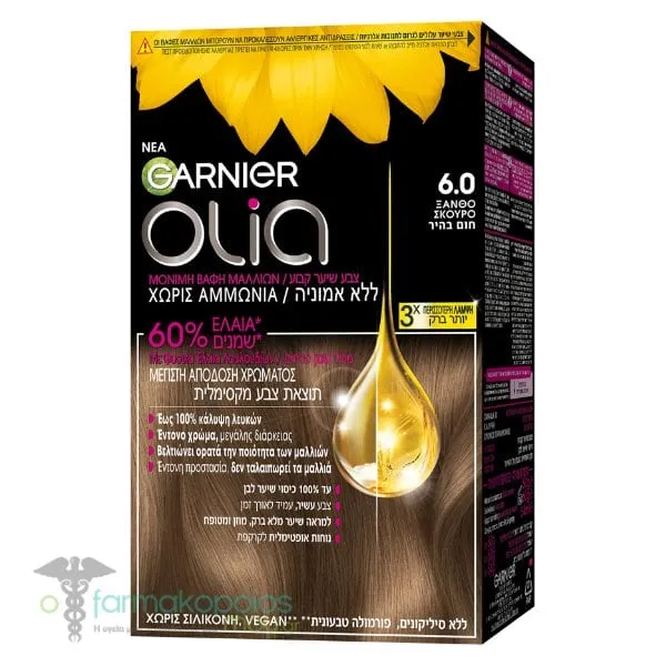 Garnier Olia Permanent Hair Dye No6.0 Dark Blonde, 60g