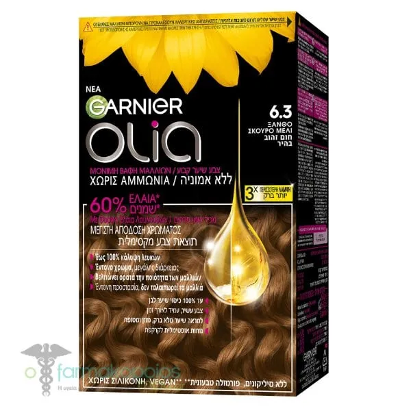 Garnier Olia Permanent Hair Dye No6.3 Blonde Dark Hazel, 60g