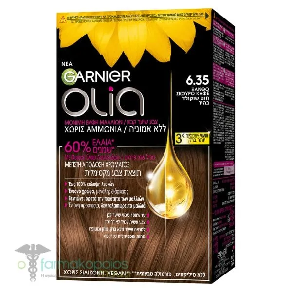 Garnier Olia Permanent Hair Dye No6.35 Blonde Dark Brown, 60g