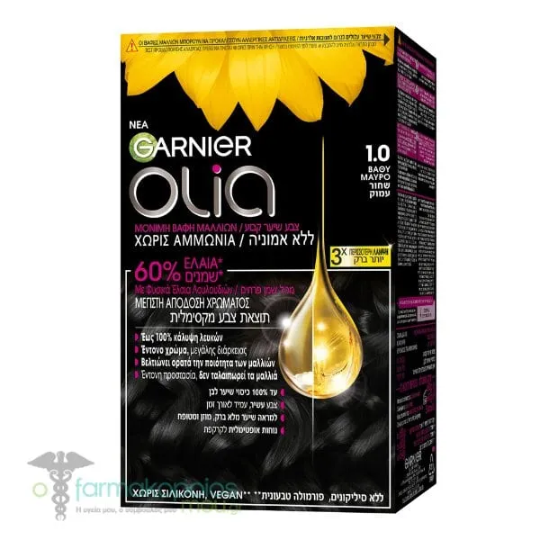 Garnier Olia Permanent Hair Dye No1.0 Deep Black, 60g