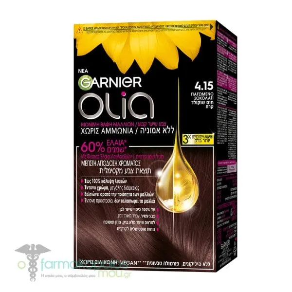 Garnier Olia Permanent Hair Dye Νo 4.15 Frozen Brown, 60g