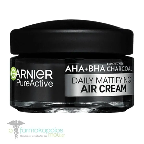 Garnier PureActive AHA & BHA Charcoal Daily Mattifying Air Cream, 50ml