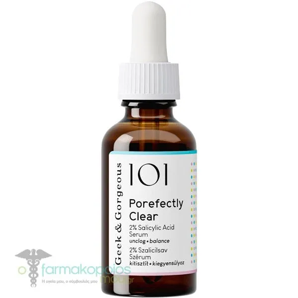 Geek &amp; Gorgeous 101 Porefectly Clear Ορός Προσώπου με 2% Σαλικυλικό Οξύ, 30ml