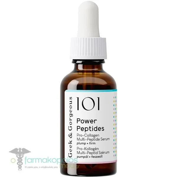 Geek &amp; Gorgeous 101 Power Peptides Pro-Collagen Multi-Peptide Ορός Προσώπου για Σύσφιγξη &amp; Ανανέωση, 30ml
