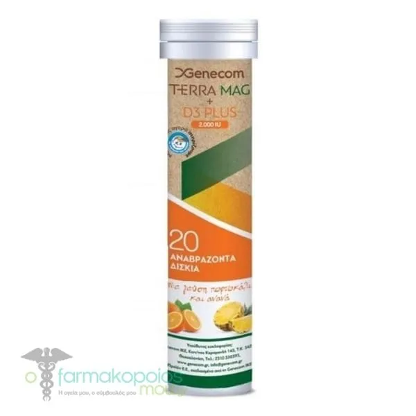 Genecom Terra Mag & D3 Plus 2000IU, 20eff.tabs