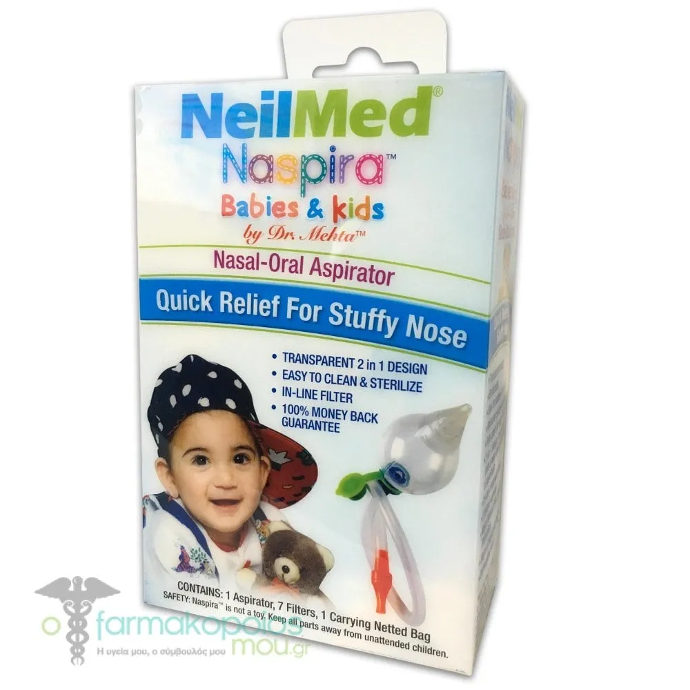 Getremed NeilMed Naspira Babies & Kids Nasal Aspirator, 1pc, 7 filters & Carrying Case