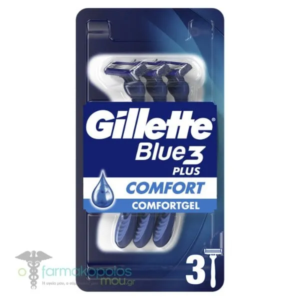 Gillette Blue 3 Plus Comfort Disposable Razors, 3pcs