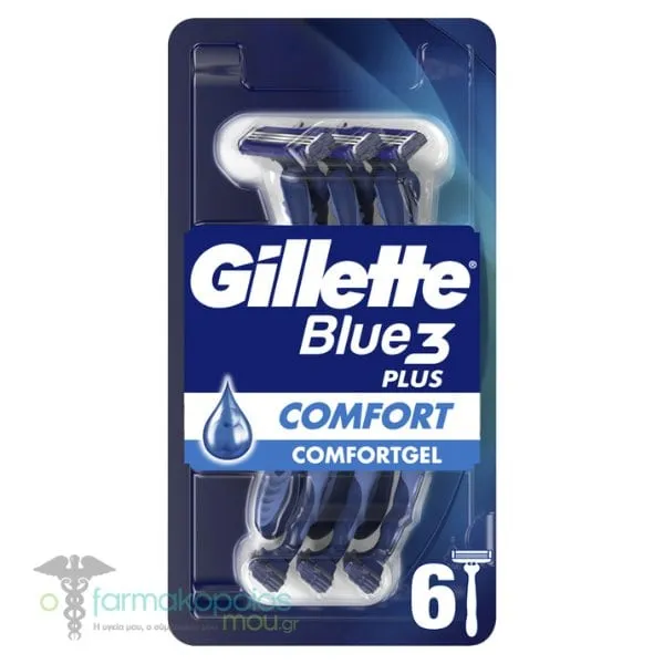 Gillette Blue 3 Plus Comfort Disposable Razors, 6pcs