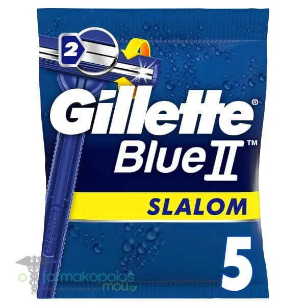 Gillette Blue II Slalom Men's Disposable Razors, 5pcs