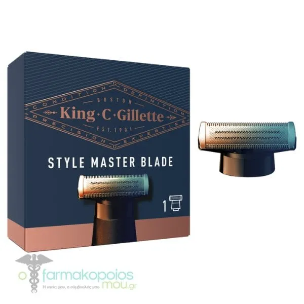 Gillette King C Style Master Blade Refill with 4-Directional Metal Razor Blades, 1pc