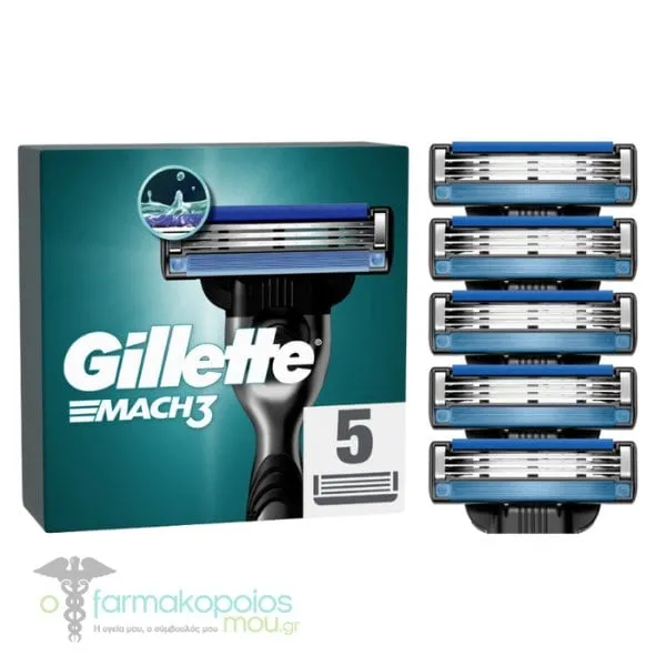 Gillette Mach3 Razor Blade Refills, 5pcs