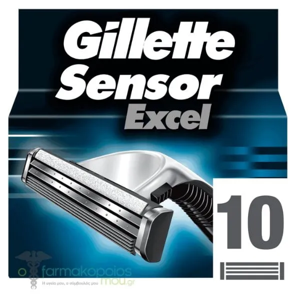 Gillette Sensor Excel Razor Blade Refills, 10pcs