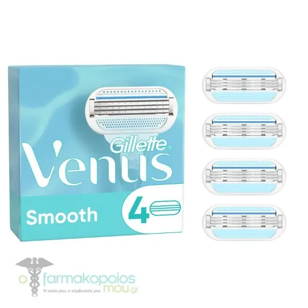Gillette Venus Smooth Women's Razor Blade Refills, 4pcs