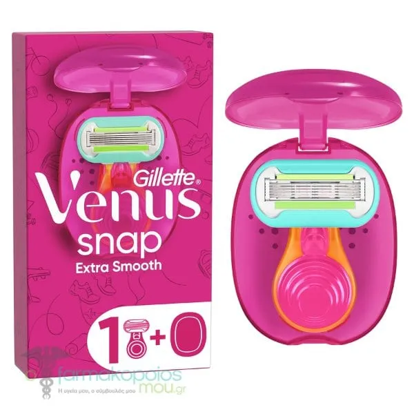 Gillette Venus Snap Extra Smooth Handle, 1pc & Blade Refill, 1pc, 1set
