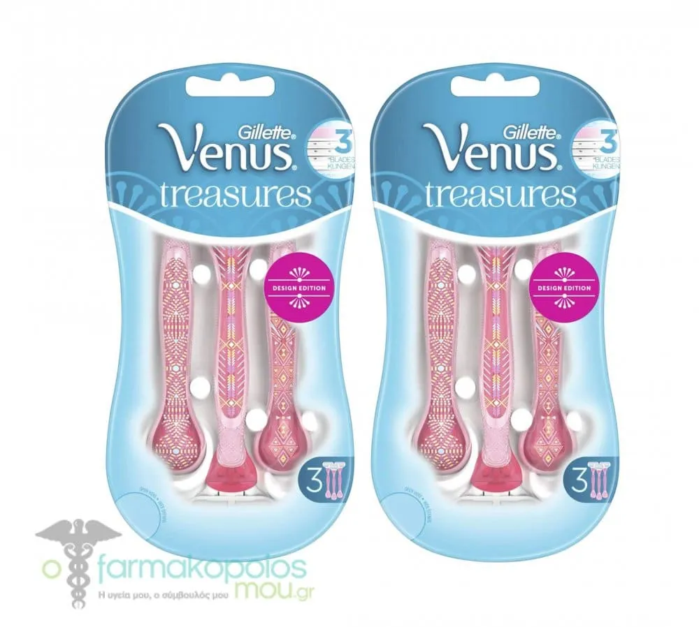 Gillette Venus Treasures Women's Disposable Razors, 2 x 3pcs