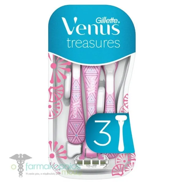 Gillette Venus Treasures Women's Disposable Razors, 3pcs