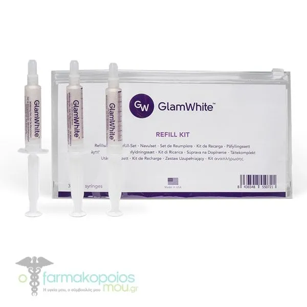 GlamWhite Refill Replacement Teeth Whitening Gel, 3x5ml