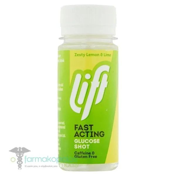 Gluco Lift Fast Acting Glucose Juice Shot with Flavor Zesty Lemon Lime, 60ml