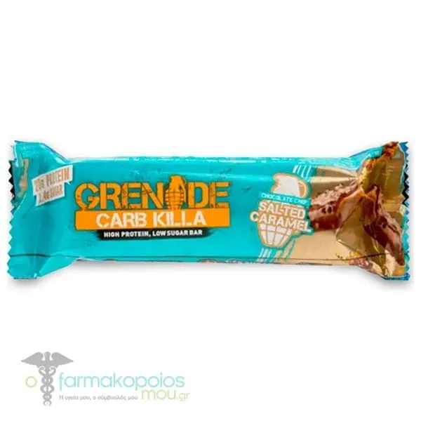 Grenade Carb Killa Chocolate Chip Salted Caramel High Protein Bar Low Sugar, 60g