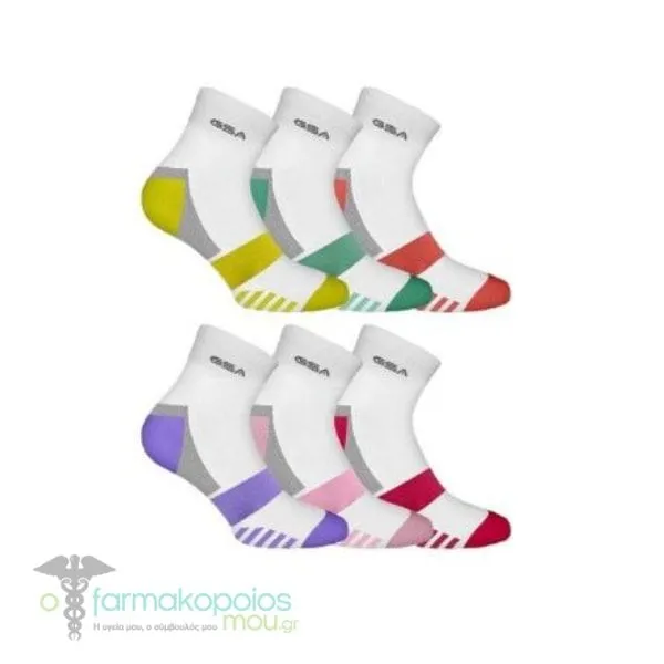 GSA Βamboo[+] 7496 Women’s Extra Cushioned Performance Quarter Recycled Socks, 6pack - 52 White-Multicolor