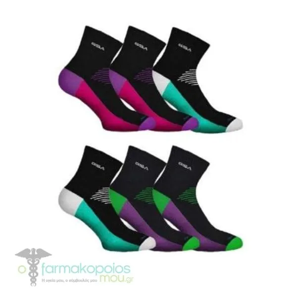 GSA Hydro[+] 6406 Women’s Extra Cushioned High Performance Quarter Recycled Socks, 6pack - 51 Black-Multicolor