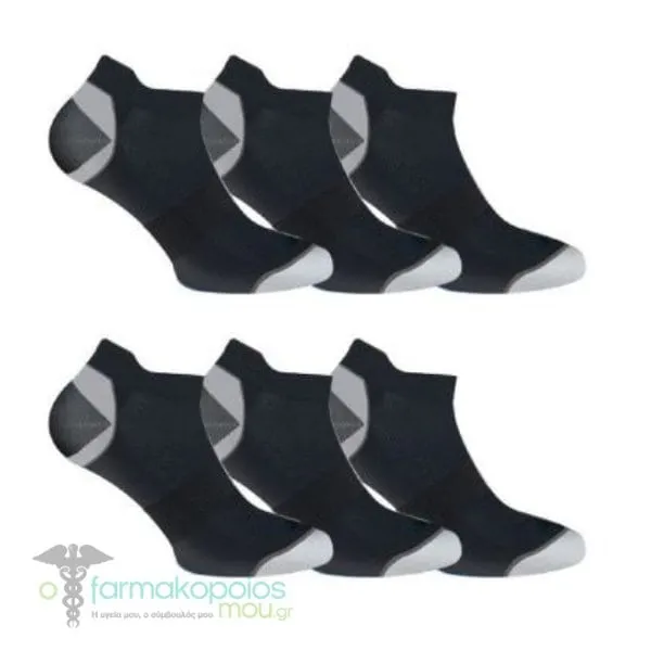 GSA OrganicPlus[+] 3626 Men’s Extra Cushioned Performance Low Cut Eco-friendly Socks, 6pack - 51 Black