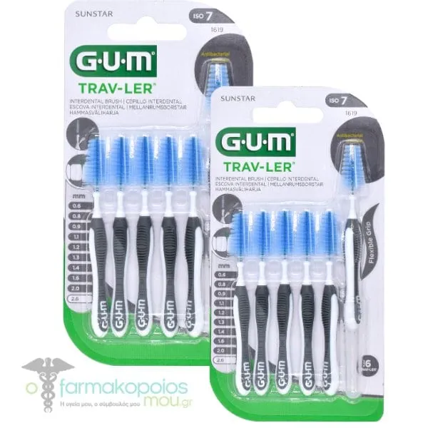 Gum 1619 Trav-ler Promo (-50% on the 2nd product) Interdental Brush 2.6mm, 2x6pcs
