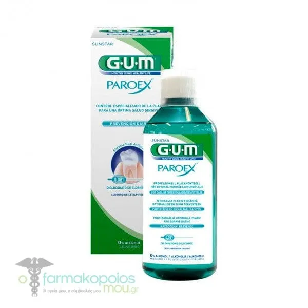 Gum Paroex Daily Prevention 0.06% CHX + 0.05% CPC Mouthwash, 500ml
