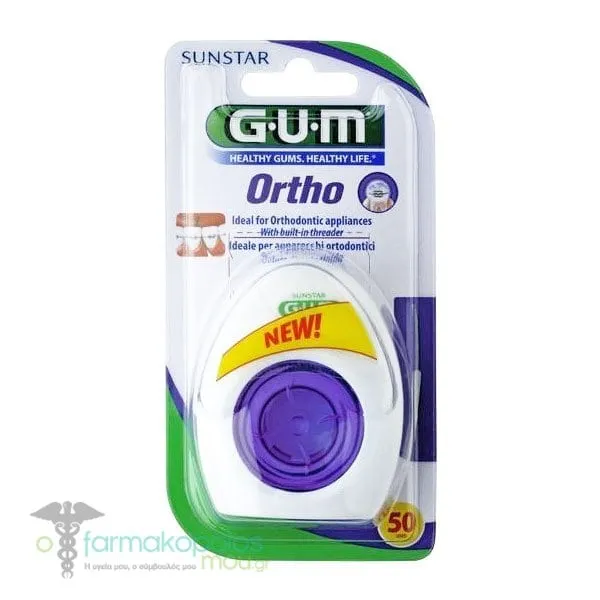 Gum Ortho Dental Floss for Orthodontic Appliances, 50 strands